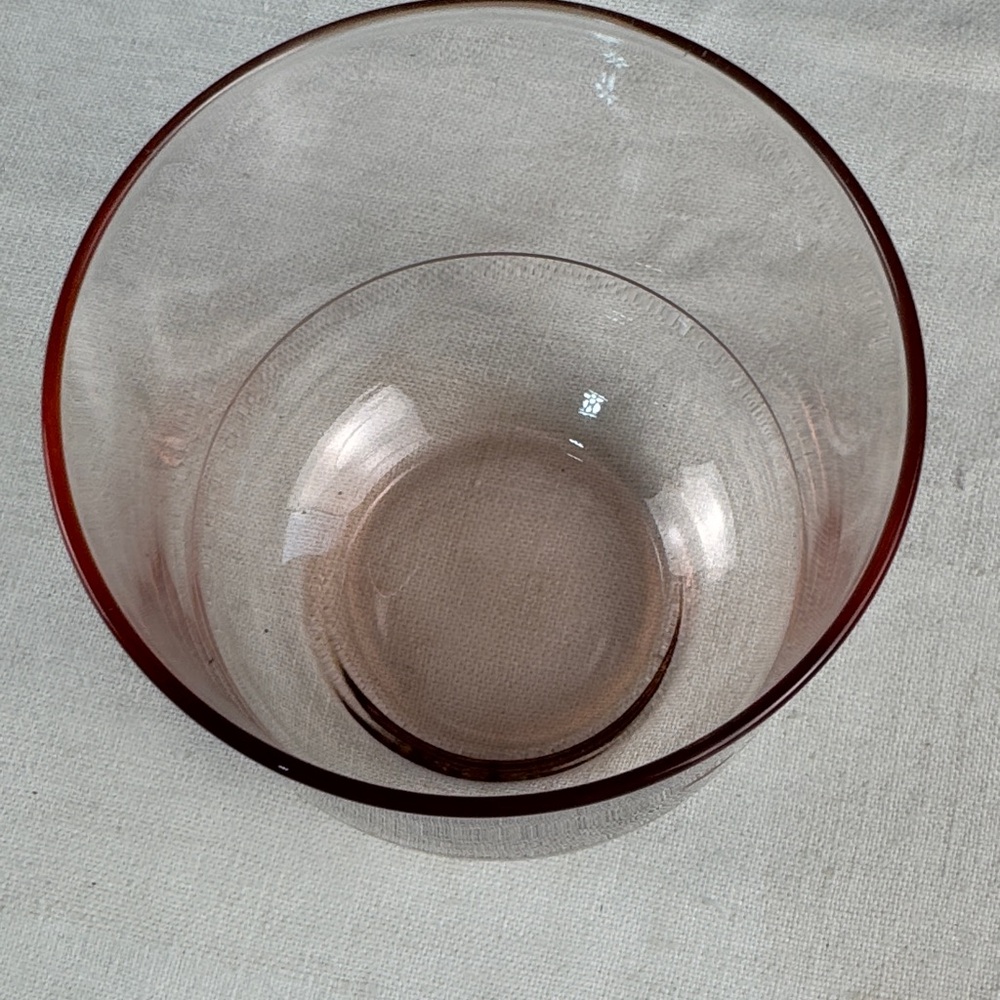 2 Elegant Pink Glass MCM Tumblers with Floral Design - Picture 9 of 10